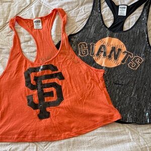 PINK Victoria's Secret Giants Tank Tops - Orange and Black